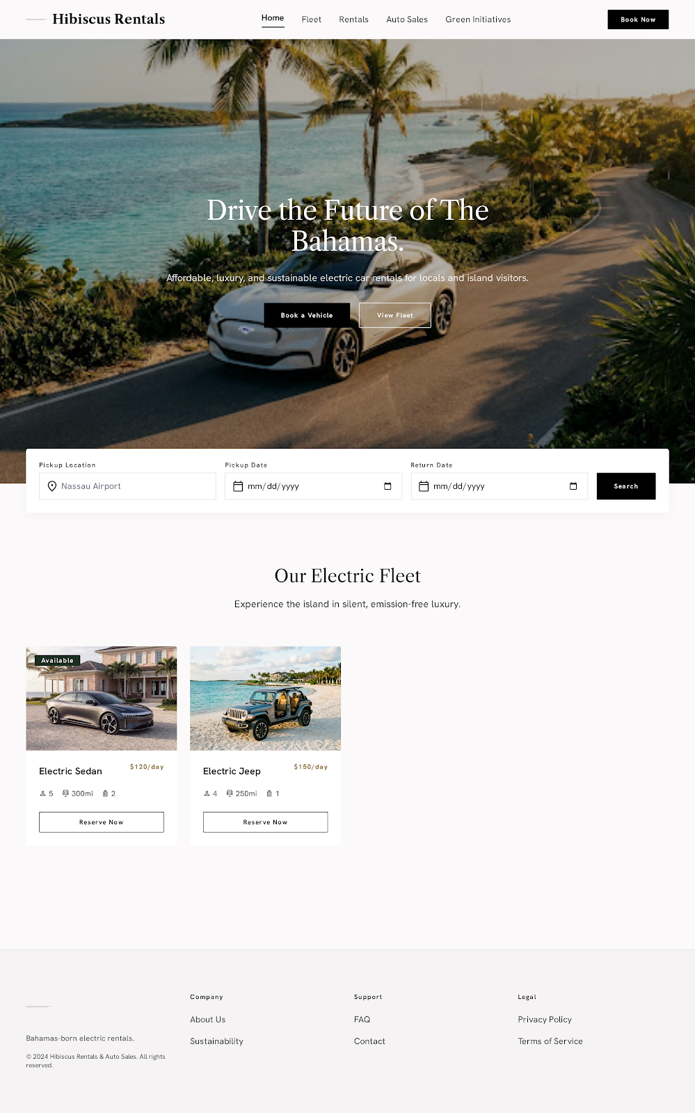 Variation 1 Island Estate homepage preview